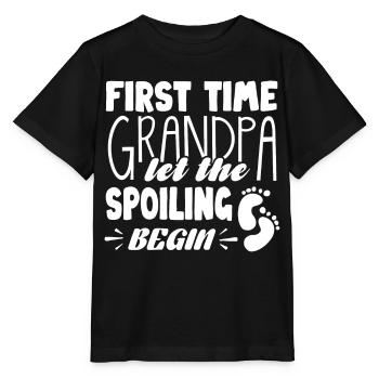 Grandpa for the first time - Stanley/Stella MINI CREATOR Kids’ T-Shirt - black - Front - Mikhail (115cm)