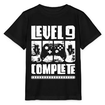 Level 9 Complete Gamer Junge Jahrgang 2013 - Stanley/Stella Kinder T-Shirt MINI CREATOR  - Schwarz - Vorne - Mikhail (115cm)