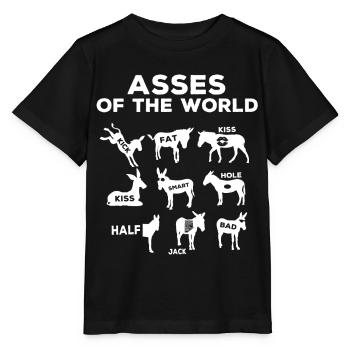 Ânes du monde, ânes - T-shirt bio MINI CREATOR Stanley/Stella Enfant - noir - Devant - Mikhail (115cm)