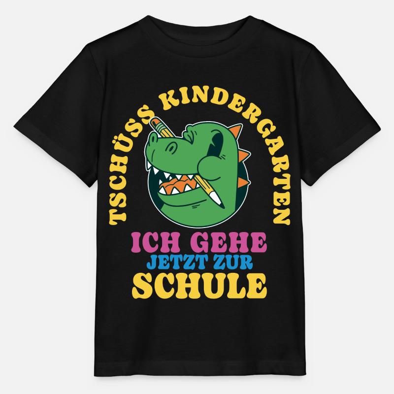 Einschulung Drache Tschüss Kindergarten - Stanley/Stella Kinder T-Shirt MINI CREATOR  - Schwarz
