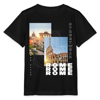 Rome Rome Italy City Skyline Home Love - Stanley/Stella MINI CREATOR Kids’ T-Shirt - black - Front - Mikhail (115cm)