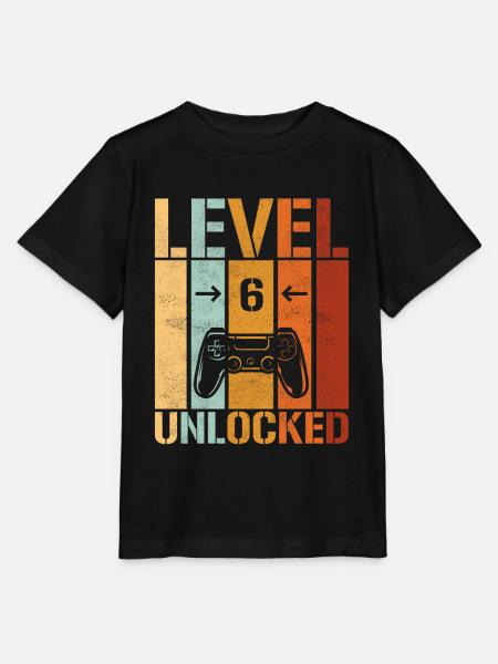6th Birthday Level 6 unlocked - Stanley/Stella MINI CREATOR Kids’ T-Shirt - black
