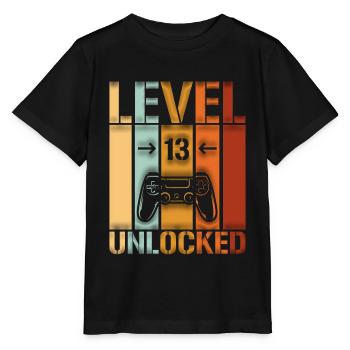 13. Geburtstag Level 13 unlocked - Stanley/Stella Kinder T-Shirt MINI CREATOR  - Schwarz - Vorne - Mikhail (115cm)