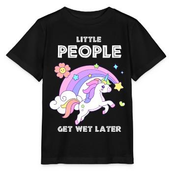 Einhorn Kleine Menschen werden später nass - Stanley/Stella Kinder T-Shirt MINI CREATOR  - Schwarz - Vorne - Mikhail (115cm)