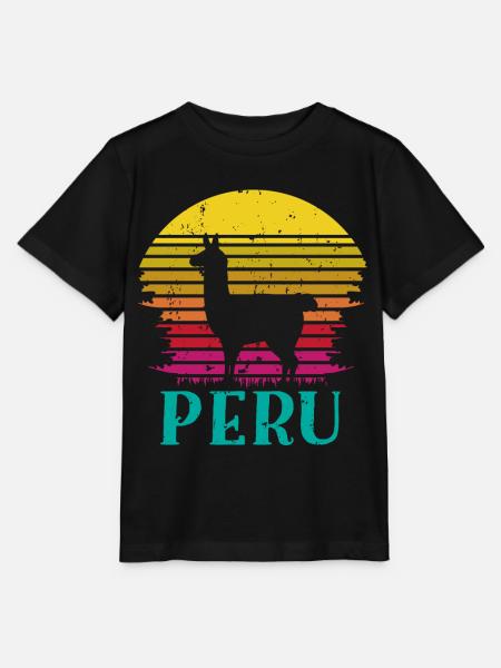 Peru, Perulama - Stanley/Stella Kinder T-Shirt MINI CREATOR  - Schwarz