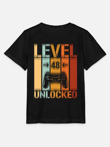 48th Birthday Level 48 unlocked - Stanley/Stella MINI CREATOR Kids’ T-Shirt - black