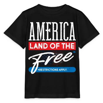 Amerika, Land Der Freien, Beschränkungen Gelten - Stanley/Stella Kinder T-Shirt MINI CREATOR  - Schwarz - Vorne - Mikhail (115cm)