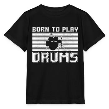 Playing the drums - Stanley/Stella MINI CREATOR Kids’ T-Shirt - black - Front - Mikhail (115cm)