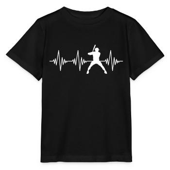 Battement de cœur de baseball - T-shirt bio MINI CREATOR Stanley/Stella Enfant - noir - Devant - Mikhail (115cm)