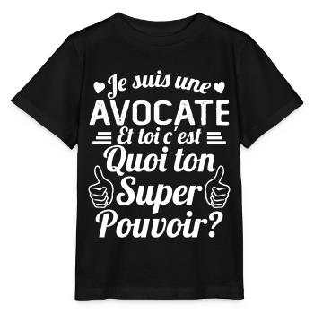 Je suis une Avocate c'est mon super pouvoir - T-shirt bio MINI CREATOR Stanley/Stella Enfant - noir - Devant - Mikhail (115cm)