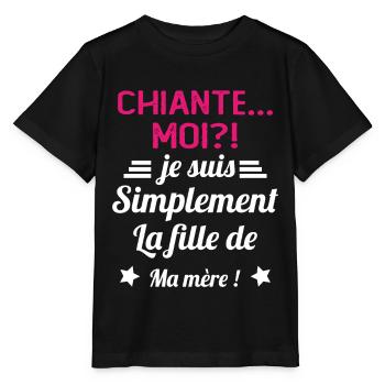 Chiante moi je suis simplement la fille de ma mère - T-shirt bio MINI CREATOR Stanley/Stella Enfant - noir - Devant - Mikhail (115cm)