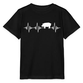 Schwein Herzschlag - Stanley/Stella Kinder T-Shirt MINI CREATOR  - Schwarz - Vorne - Mikhail (115cm)
