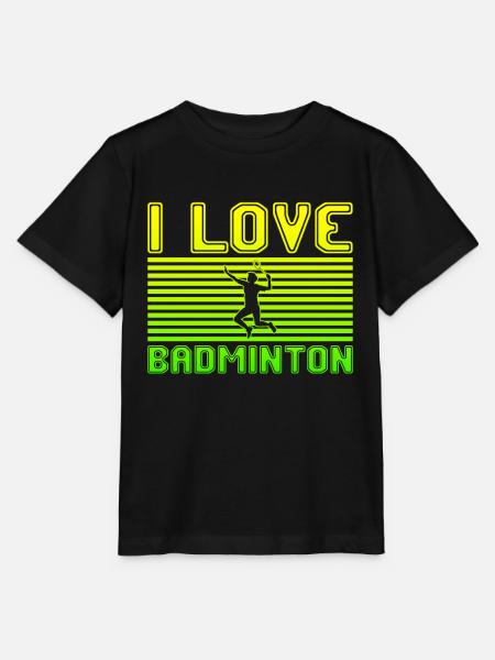 I love badminton - Stanley/Stella Kinder T-Shirt MINI CREATOR - Schwarz