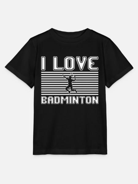 I love badminton - Stanley/Stella Kinder T-Shirt MINI CREATOR  - Schwarz