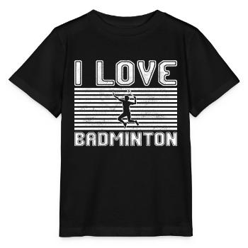 J’adore le badminton - T-shirt bio MINI CREATOR Stanley/Stella Enfant - noir - Devant - Mikhail (115cm)
