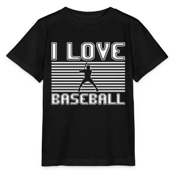 I love baseball - Stanley/Stella MINI CREATOR Kids’ T-Shirt - black - Front - Mikhail (115cm)