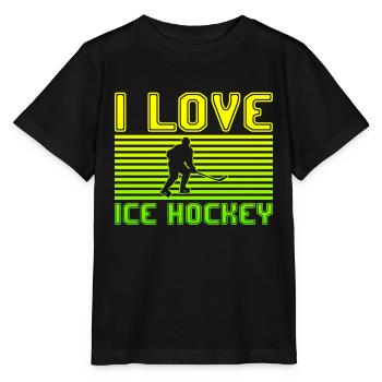 I love ice hockey - Stanley/Stella Kinder T-Shirt MINI CREATOR  - Schwarz - Vorne - Mikhail (115cm)