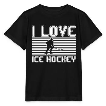 I love ice hockey - Stanley/Stella Kinder T-Shirt MINI CREATOR  - Schwarz - Vorne - Mikhail (115cm)