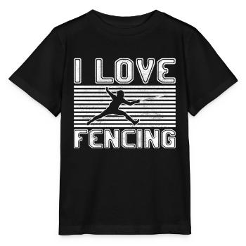 I love fencing - Stanley/Stella Kinder T-Shirt MINI CREATOR  - Schwarz - Vorne - Mikhail (115cm)