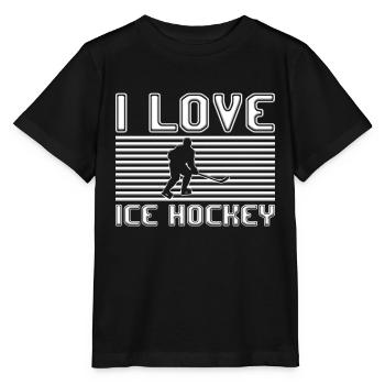 I love ice hockey - Stanley/Stella Kinder T-Shirt MINI CREATOR  - Schwarz - Vorne - Mikhail (115cm)