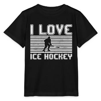 I love ice hockey - Stanley/Stella Kinder T-Shirt MINI CREATOR  - Schwarz - Vorne - Mikhail (115cm)