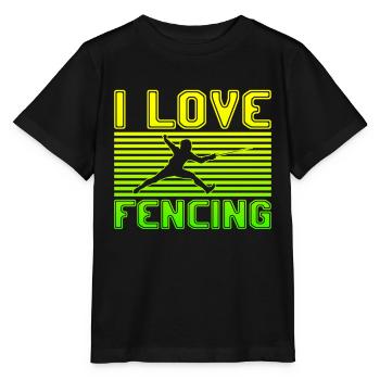 I love fencing - Stanley/Stella Kinder T-Shirt MINI CREATOR  - Schwarz - Vorne - Mikhail (115cm)