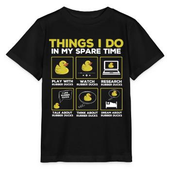 Ventilateur de canard en caoutchouc, canards en caoutchouc - T-shirt bio MINI CREATOR Stanley/Stella Enfant - noir - Devant - Mikhail (115cm)