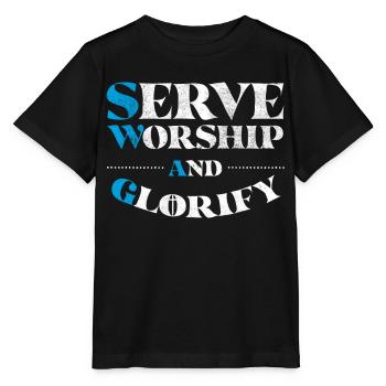 Serve worship and glorify - Stanley/Stella MINI CREATOR Kids’ T-Shirt - black - Front - Mikhail (115cm)