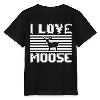I love moose - Stanley/Stella Kinder T-Shirt MINI CREATOR  - Schwarz - Vorne - Mikhail (115cm)