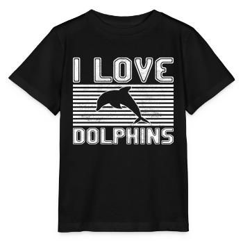 J’adore les dauphins - T-shirt bio MINI CREATOR Stanley/Stella Enfant - noir - Devant - Mikhail (115cm)