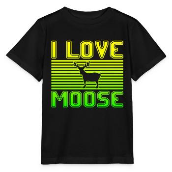 I love moose - Stanley/Stella Kinder T-Shirt MINI CREATOR  - Schwarz - Vorne - Mikhail (115cm)