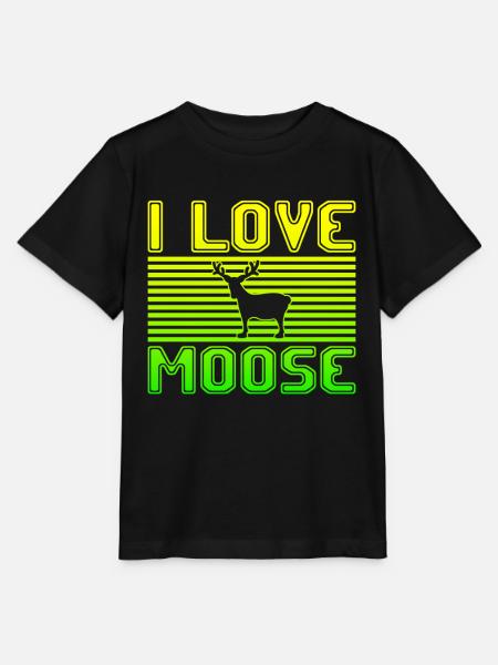 I love moose - Stanley/Stella Kinder T-Shirt MINI CREATOR - Schwarz