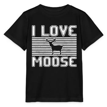 I love moose - Stanley/Stella Kinder T-Shirt MINI CREATOR  - Schwarz - Vorne - Mikhail (115cm)