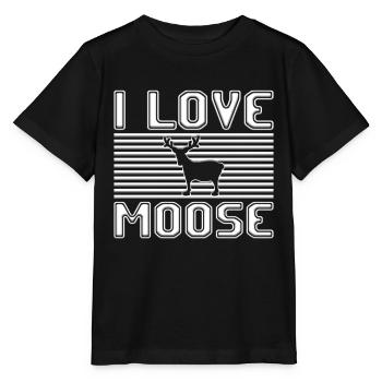 I love moose - Stanley/Stella Kinder T-Shirt MINI CREATOR  - Schwarz - Vorne - Mikhail (115cm)