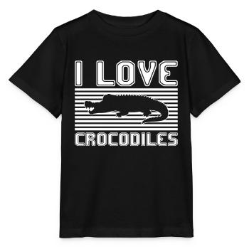 I love crocodiles - Stanley/Stella MINI CREATOR Kids’ T-Shirt - black - Front - Mikhail (115cm)
