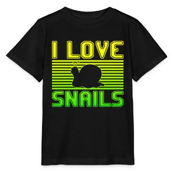 I love snails - Stanley/Stella Kinder T-Shirt MINI CREATOR  - Schwarz - Vorne - Mikhail (115cm)