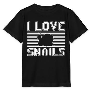 I love snails - Stanley/Stella Kinder T-Shirt MINI CREATOR  - Schwarz - Vorne - Mikhail (115cm)