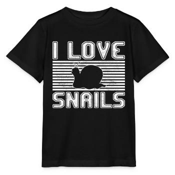 I love snails - Stanley/Stella Kinder T-Shirt MINI CREATOR  - Schwarz - Vorne - Mikhail (115cm)