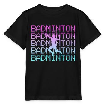 badminton - Stanley/Stella Kinder T-Shirt MINI CREATOR  - Schwarz - Vorne - Mikhail (115cm)