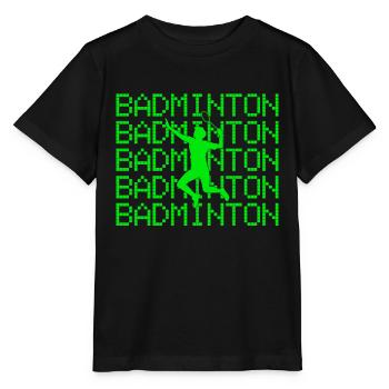 badminton - Stanley/Stella Kinder T-Shirt MINI CREATOR  - Schwarz - Vorne - Mikhail (115cm)