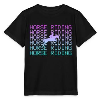 Horse riding - Stanley/Stella MINI CREATOR Kids’ T-Shirt - black - Front - Mikhail (115cm)