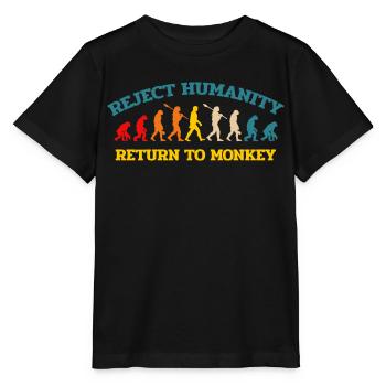 Refuser à l’humanité de retourner au singe - T-shirt bio MINI CREATOR Stanley/Stella Enfant - noir - Devant - Mikhail (115cm)