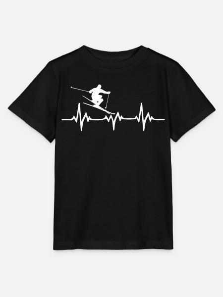 Battement de cœur de skieur - T-shirt bio MINI CREATOR Stanley/Stella Enfant - noir