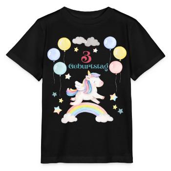 Le bonheur de la licorne : un troisième anniversaire magique - T-shirt bio MINI CREATOR Stanley/Stella Enfant - noir - Devant - Mikhail (115cm)