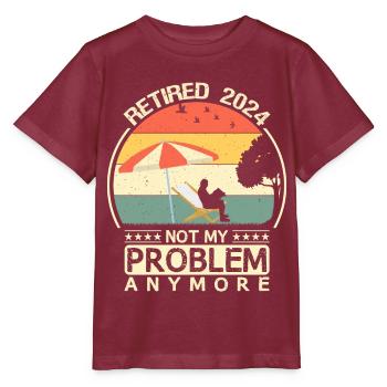 Im Ruhestand 2024 nicht mehr mein Problem Retro Vintage - Stanley/Stella Kinder T-Shirt MINI CREATOR  - Burgunderrot - Vorne - Kain (125cm)