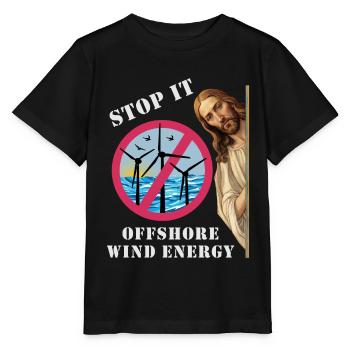 Offshore Windenergie Stopp - Stanley/Stella Kinder T-Shirt MINI CREATOR  - Schwarz - Vorne - Mikhail (115cm)