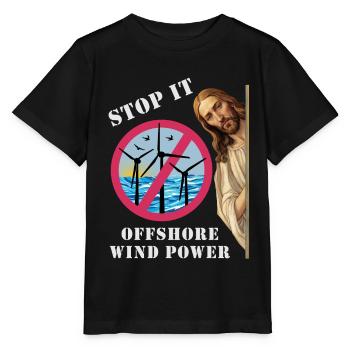 Offshore Windkraft Stopp - Stanley/Stella Kinder T-Shirt MINI CREATOR  - Schwarz - Vorne - Mikhail (115cm)