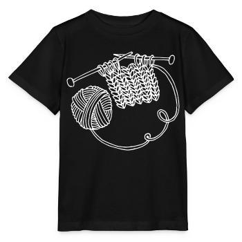 Knitting Handmade Sketch - Stanley/Stella MINI CREATOR Kids’ T-Shirt - black - Front - Mikhail (115cm)