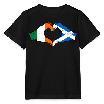 Ireland Scotland Hands Heart Shape Used - Stanley/Stella MINI CREATOR Kids’ T-Shirt - black - Front - Mikhail (115cm)