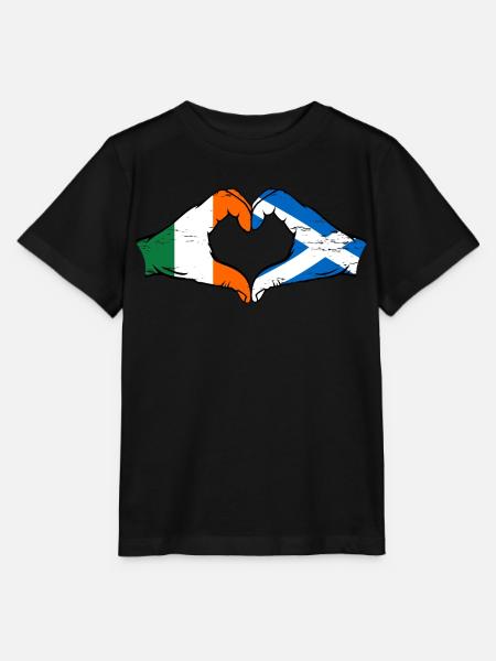 Ireland Scotland Hands Heart Shape Used - Stanley/Stella MINI CREATOR Kids’ T-Shirt - black